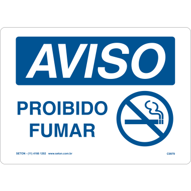 Placa Aviso Proibido Fumar