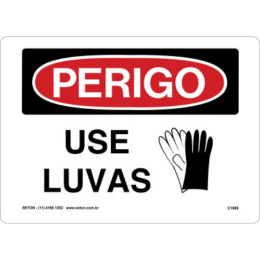 Placa De Perigo - Use Luvas