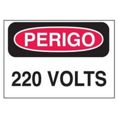 Etiqueta de Perigo - 220 Volts