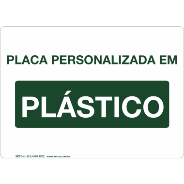 Placa de Sinalização Personalizada em Plástico
