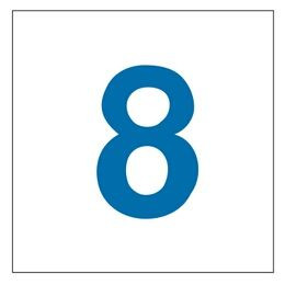 Placa Adesiva Numero 8 Pictograma Azul Em Aluminio Plastico Ou Vinil