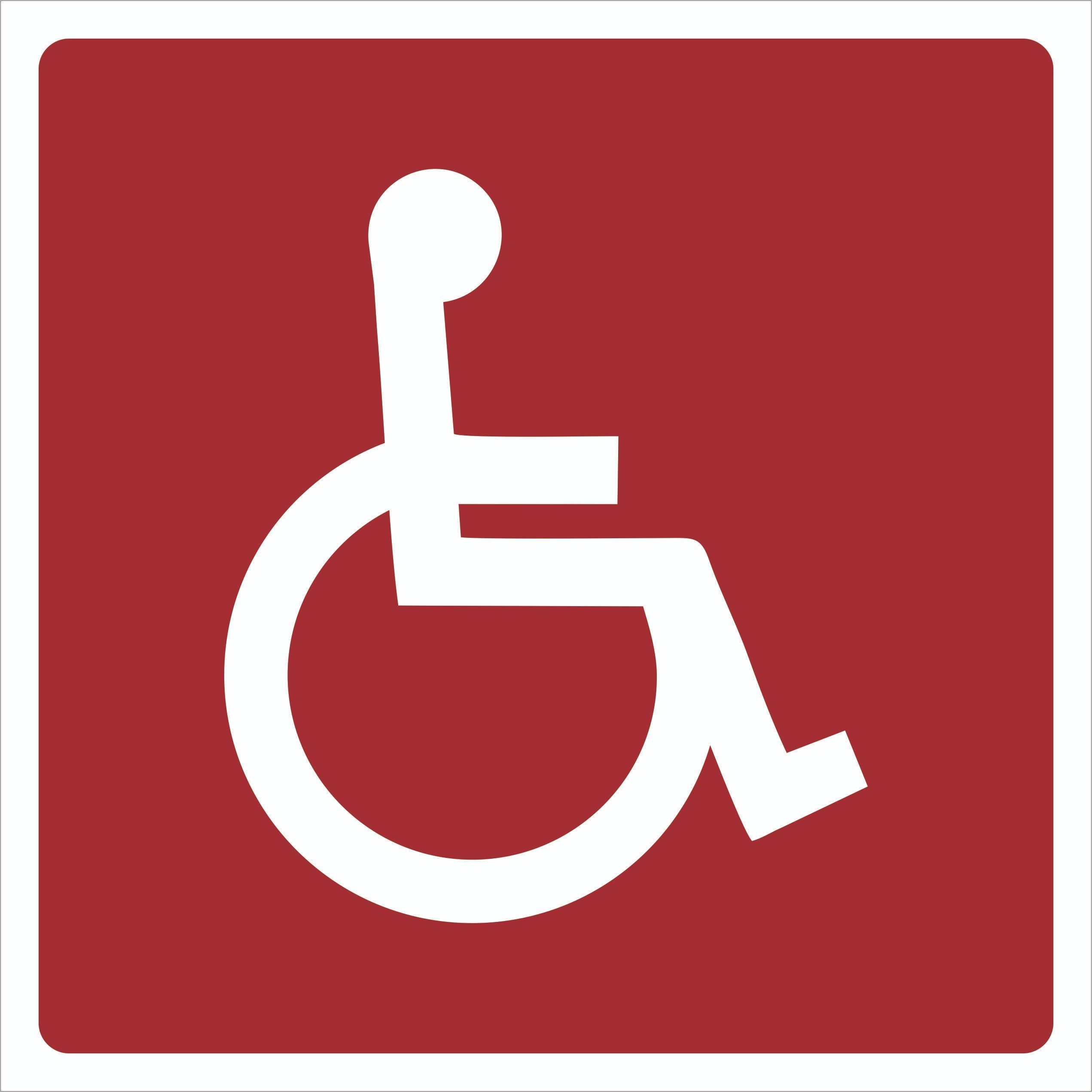 Placa Pictograma Simbolo Cadeirante Vermelho