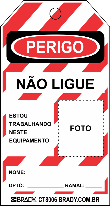 Cartao De Travamento Perigo Nao Ligue Tagout Lockout