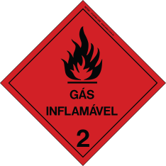 Placa de Sinalização | Simbologia de Risco | Gás Inflamável 2